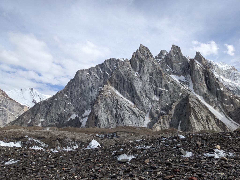 Jagged peaks next to the Baltoro glacier
